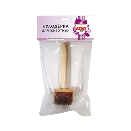 Пуходерка ZOOEXPRESS деревянная малая, без капли - 16,5х5 см