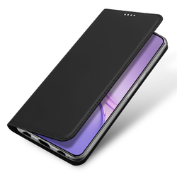 Чехол книжка из кожи черного цвета для Vivo X300 FE 5G (S50 Pro mini), серия Skin Pro Series от Dux Ducis