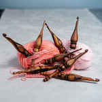 Набор деревянных вязальных крючков из древесины зебрано 8 штук (3-10 мм.) KN15