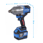 NORDBERG (NE806K-3/4) Гайковерт аккумуляторный, 3/4", 21 В, 1500 Нм, 2 аккумулятора 6 A и зарядное устройство, в кейсе