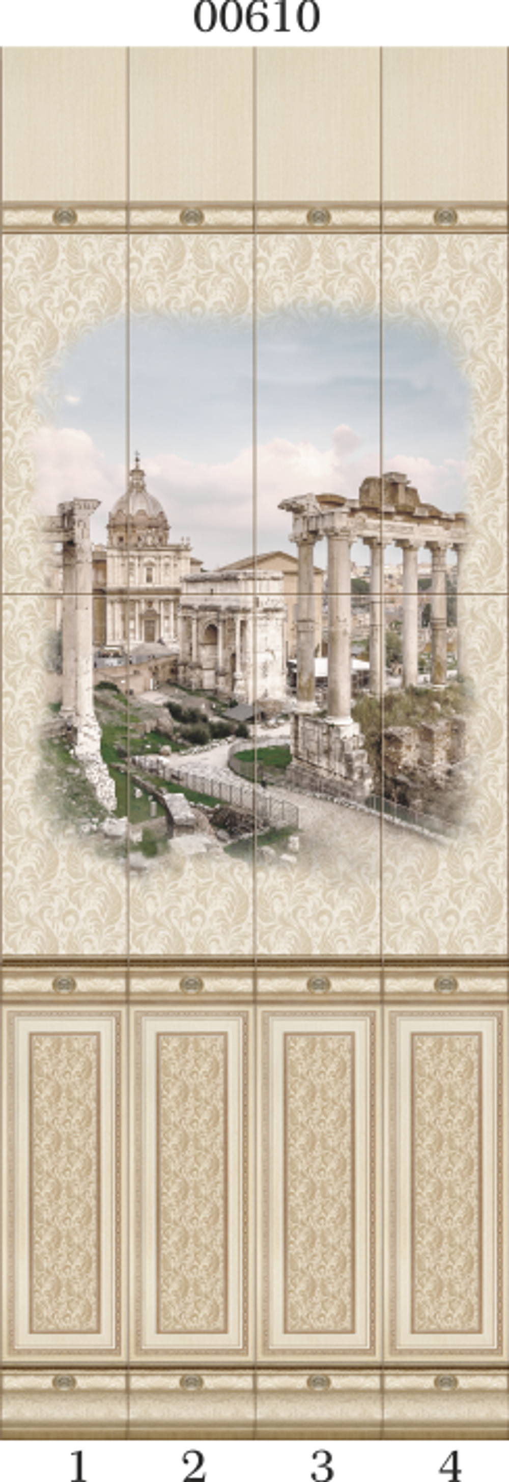 Панель ПВХ фотопечать 3D Panda Рим 2700х250 мм