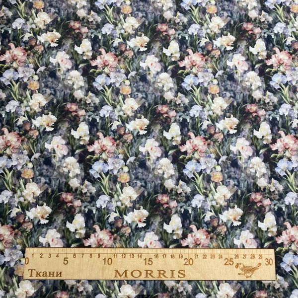 ИРИСЫ НА СЕРОМ, 100% хлопок, Handmade Fabrics 4