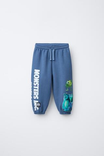 ZARA БРЮКИ-ДЖОГГЕРЫ С ПРИНТОМ «КОРПОРАЦИЯ МОНСТРОВ» © DISNEY PIXAR, СИНИЙ