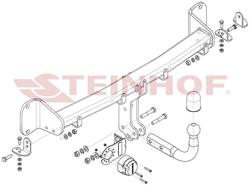 Фаркоп Steinhof B-082 для BMW 5-Series седан G30 / универсал G31 2017-, BMW 6-Series Gran Turismo G32 2017-, BMW 7-Series G11,G12 2015-(паспорт и сертификат в комплекте)(без электрики)