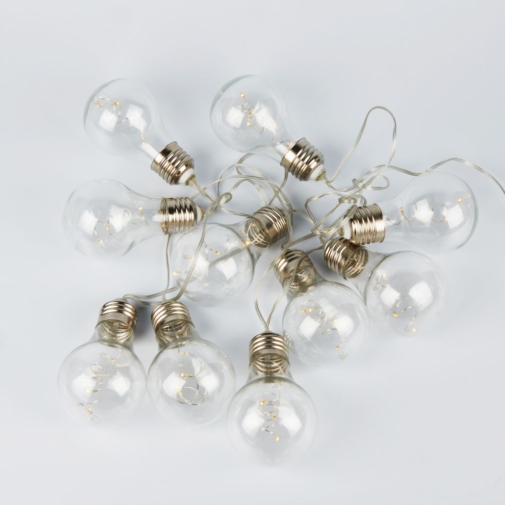 ULD-S1800-050-STB-3AA WARM WHITE IP20 RETRO BULBS-1 Гирлянда светодиодная Лампочки ретро-1. на батарейках 3AA не в-к. 1.8м. 50 светодиодов. Теплый белый свет. Провод прозрачный. TM Uniel