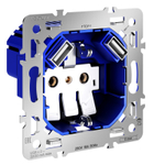 Механизм розетки с заземлением и защитными шторками 16А, с USB A+A, S70