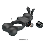 Черное вибрирующее кольцо с металлическими шариками Yusuf