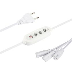 Разветвитель сетевой для линейных светильников ЭРА 3х IEC C5 3pin+timer на 3 точки с таймером 4, 8, 12H 2м | Аксессуары для фито светильников