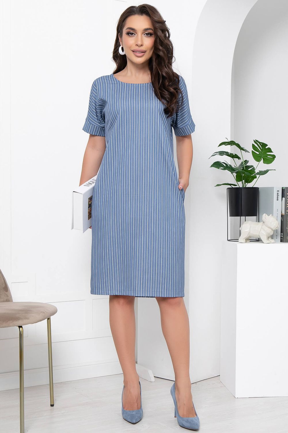 Платье "Покоряя сердца" (джинс) П6010 LT Collection (Акция)