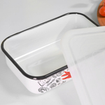 Лоток 1,5л эмалированный "Чили" с пластиковой крышкой, тм Appetite