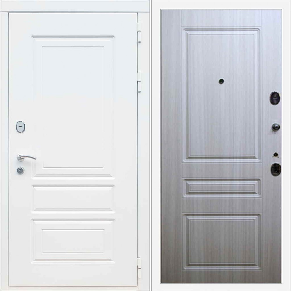 Входная металлическая дверь REX (РЕКС) 6 Лондон Силк сноу / ФЛ-117 Сандал белый