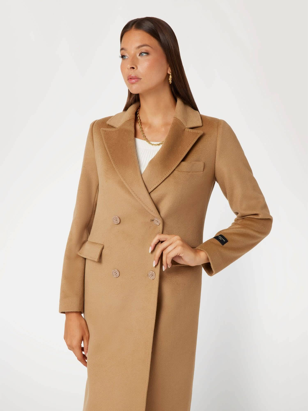 Шерстяное пальто ROXI Marciano Guess - коричневый(4BGL07 7045A)