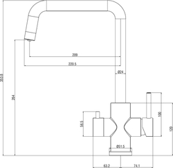 Смеситель для кухни Domaci Ливорно D8652S сталь