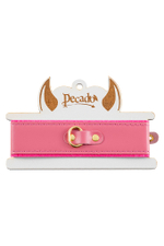 Ошейник Pecado двуслойный с подкладкой из фетра розовый