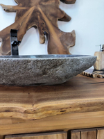 Раковина из речного камня RS-65892 66х42х15 из натурального камня