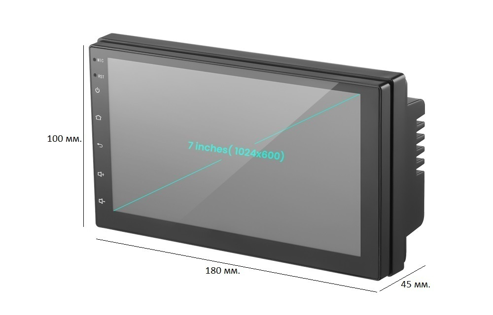 Автомагнитола 7" 2DIN Android (2GB / 32GB / CarPlay / AndroidAuto / Wi-Fi / GPS / Bluetooth / USB)