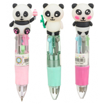 Ручка шариковая, автоматическая, 4в1, Basir, 4-рех цветная, серия "ПАНДА", с резиновой фигуркой, 36 шт