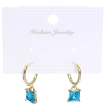 Серьги из гиппоалергенного сплава «ЛАТТИ», аквамарин, цвет серебро и золото, 2,5см