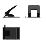 Дырокол Erich Krause "Quadro", 40л., металлический, встроен. линейка