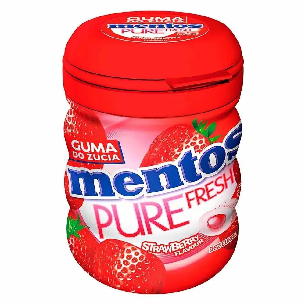 Жевательная резинка Mentos Pure Fresh со вкусом клубники, 61 гр