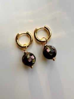 Серьги Диско Блек из перламутра