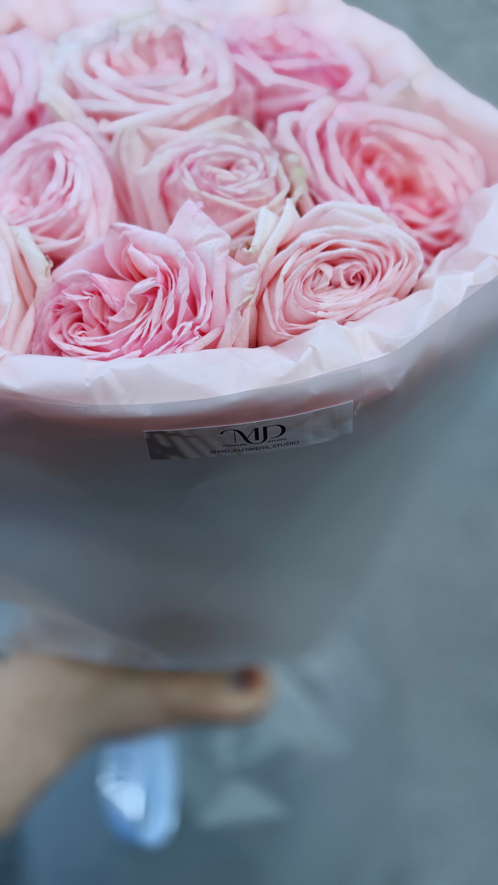 Нежный букет с пионовидной розой Пинк О'Хара