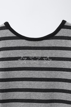 ZARA ПЛАТЬЕ В РУБЧИК С БЛЕСТЯЩИМИ ПОЛОСКАМИ, СЕРЫЙ МЕЛАНЖ