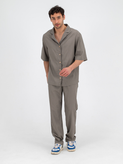 Костюм льняной с брюками. Хаки