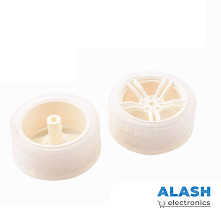 Колесо 65 мм для роботов, белое с прозрачной вставкой