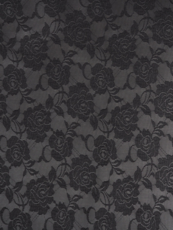 Сетка эластичная черная с цветочным принтом ОТРЕЗЫ