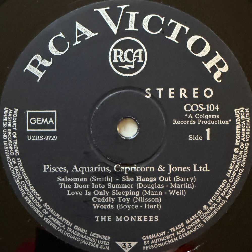 The Monkees - Pisces, Aquarius, Capricorn & Jones Ltd. (Германия 1967г.)