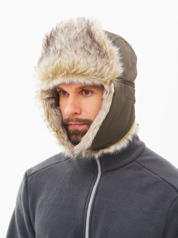 Шапка ушанка с маской Евро Волк ткань Taslan цвет Хаки
