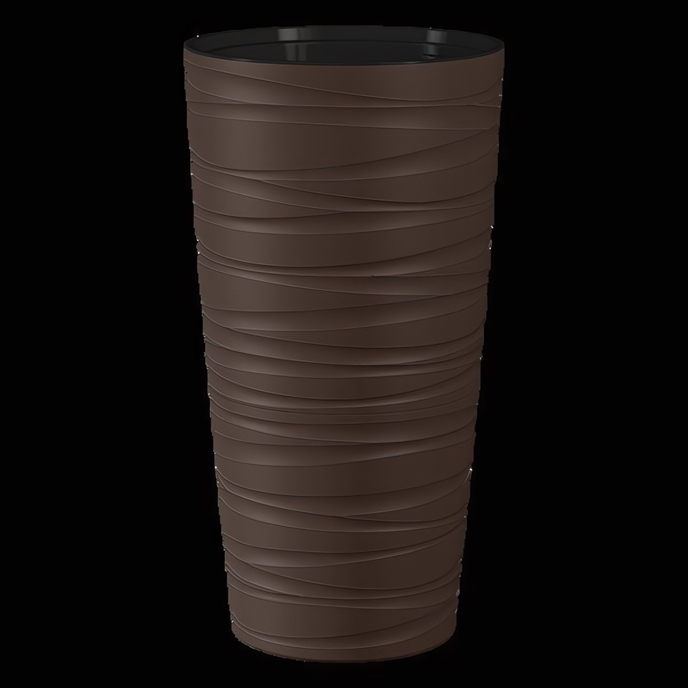 Кашпо для цветов пластиковое 15л d-30см «Модерн Максимум» Темно-коричневый