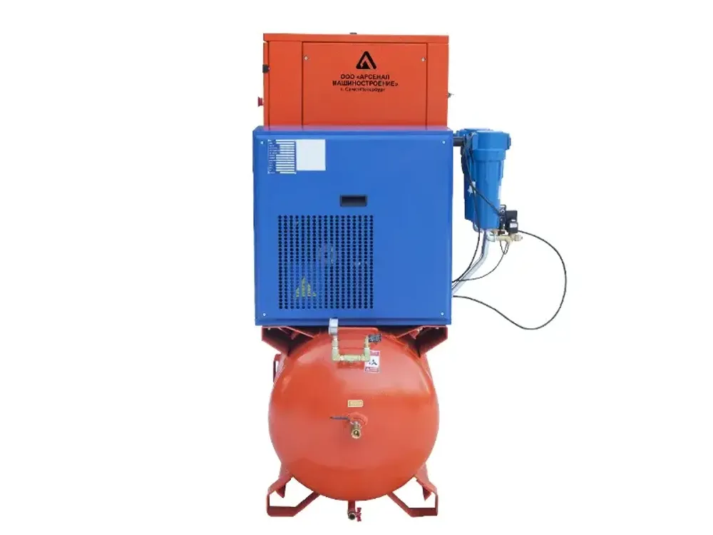 Винтовой компрессор ЗИФ-СВЭ-0,8/1,3 ШМ ОиР-500 на ресивере с осушителем