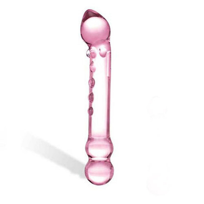 Стеклянный двухголовый фаллоимитатор с массажными точками