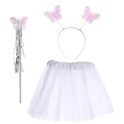 Карнавальный костюм «Волшебство» (юбка, ободок, волшебная палочка), Белый