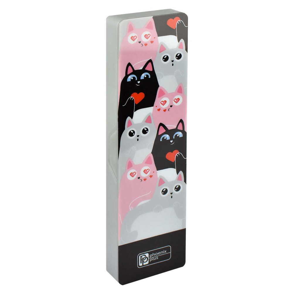 Пенал школьный 20х5,5х2,3 см "Котики" (Феникс+)