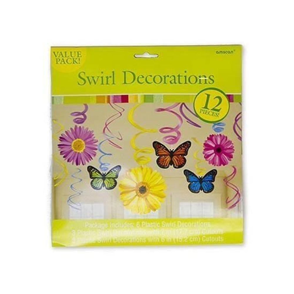 Спирали Бабочки Цветы 46-60 см, 12 штук