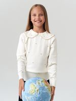 Джемпер для девочки с длинным рукавом AT977-1 молочный