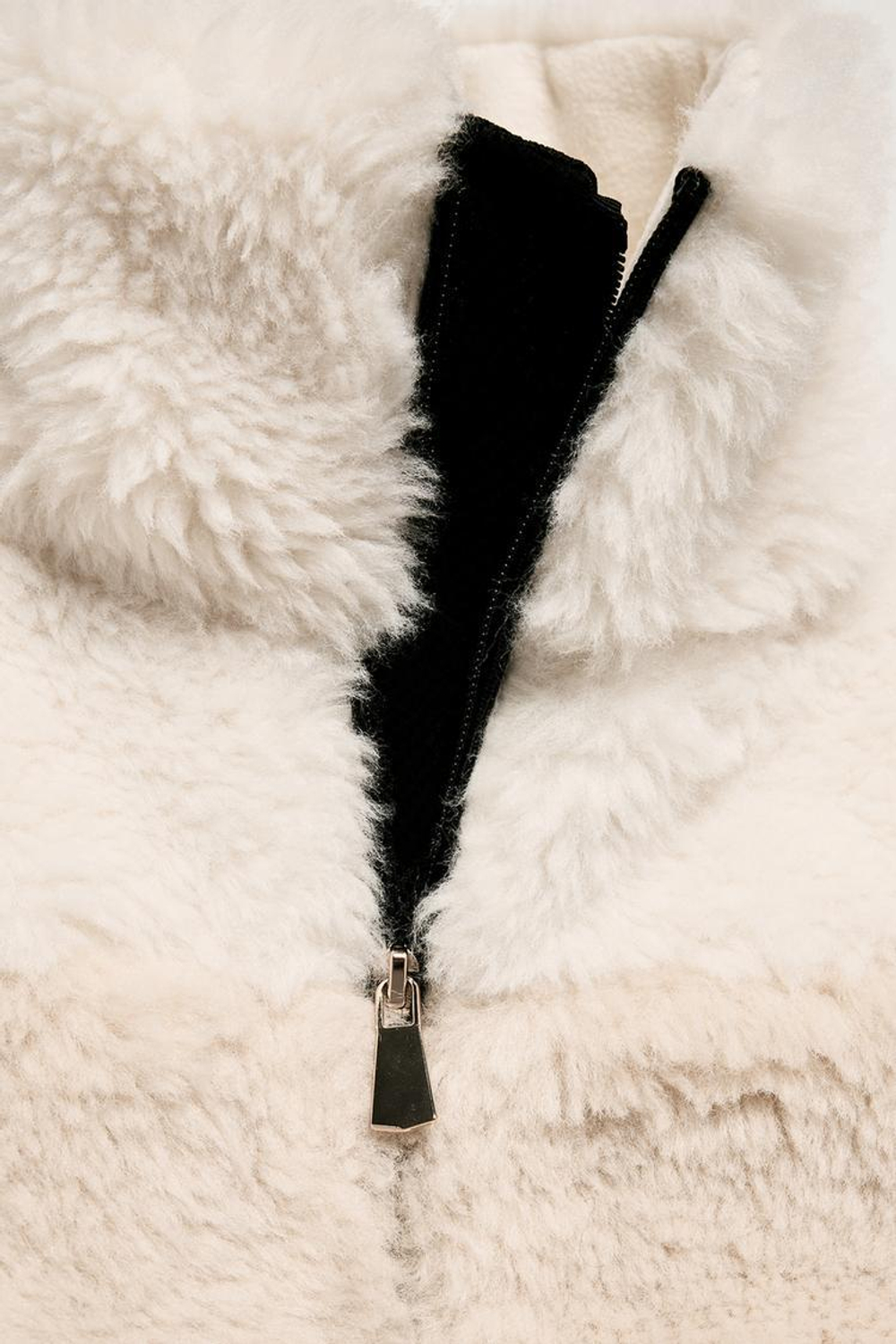 ZARA КУРТКА ИЗ ИСКУССТВЕННОГО МЕХА, ЭКРЮ/КОРИЧНЕВЫЙ