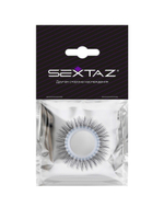 Круглое эрекционное кольцо с «ресничками» (Цвет: белый с черным)