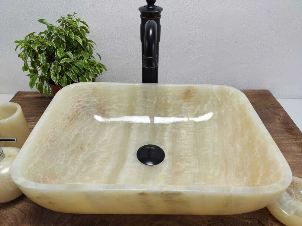 Раковина из оникса Rectangle Yellow SO-61016 47*33*14 61016