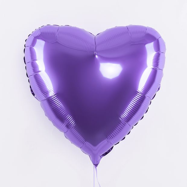 F Шар 18"/46 см, Сердце Сиреневый (БГ-15)