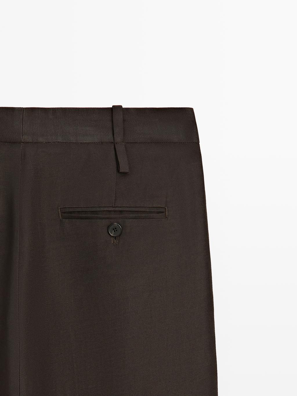 Massimo Dutti Брюки с вытачками и петлями для ремня - STUDIO, коричневый