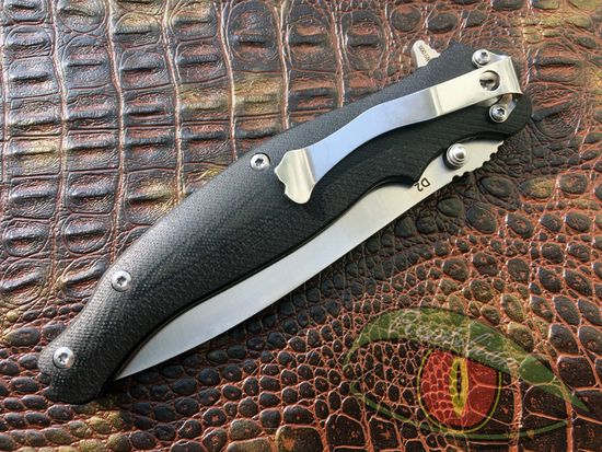 Складной нож Reptilian Вояж-01 черный c клинком из стали D2, рукоять G10