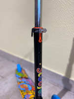 Самокат 3-х колесный синий с рисунком 141-21-3  колесо 110мм PU, 30кг