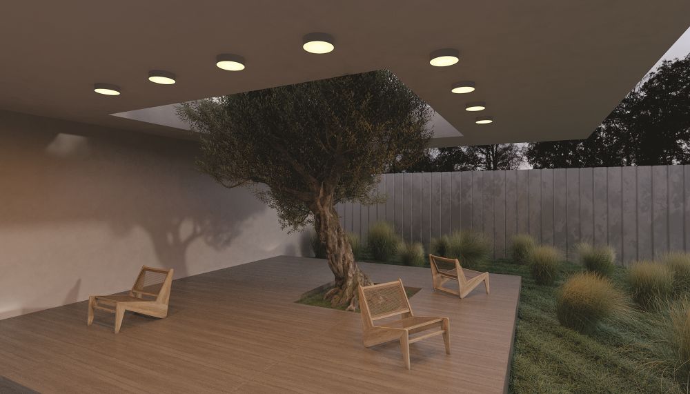 Уличный потолочный светодиодный светильник Maytoni   O431CL-L30B3K