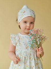 Платье хлопковое с крылышками "Летний букет" 0+