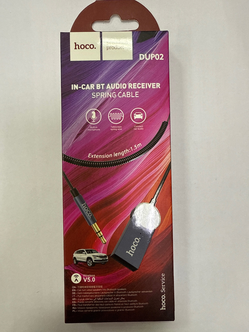 Блютуз адаптер для авто Hoco DUP02 Black