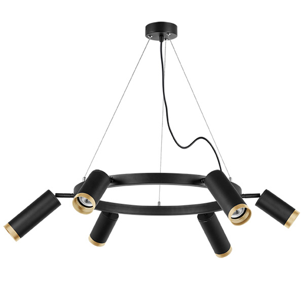 LR01637387340 Люстра RULLO 6х50W GU10 ЧЕРНЫЙ (571016+214437-3+214487-3+203440-6)